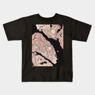 Halifax Map Pattern in Soft Pink Pastels Kids T-Shirt